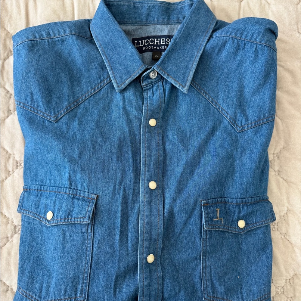 Lucchese Classic Blue Denim Pearl Snap Shirt